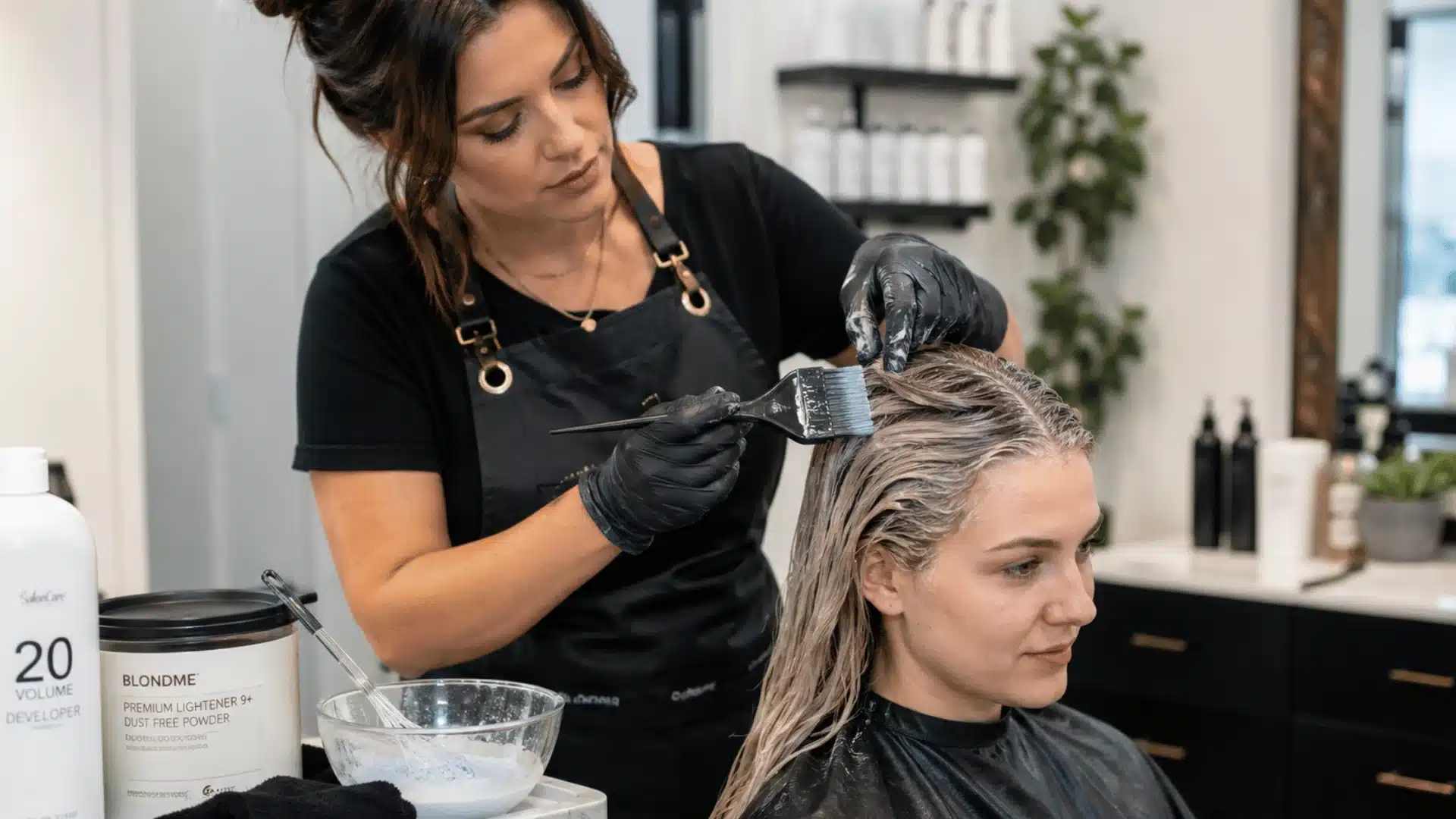 Bleach bath process used for removing stubborn hair dye