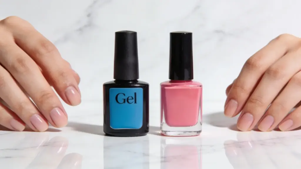 Gel and regular nail polish