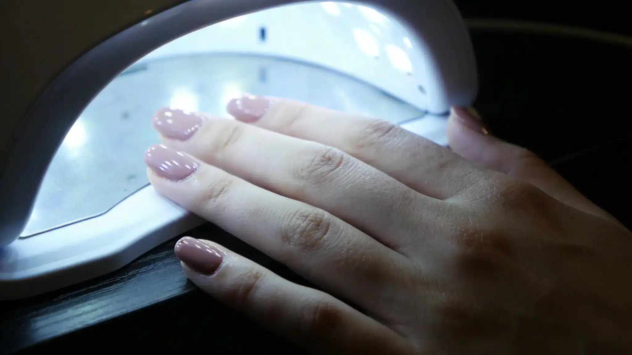 Gel Nails under UV light