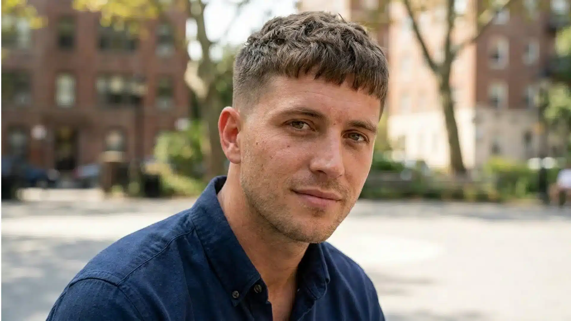 Man with short textured crop haircut