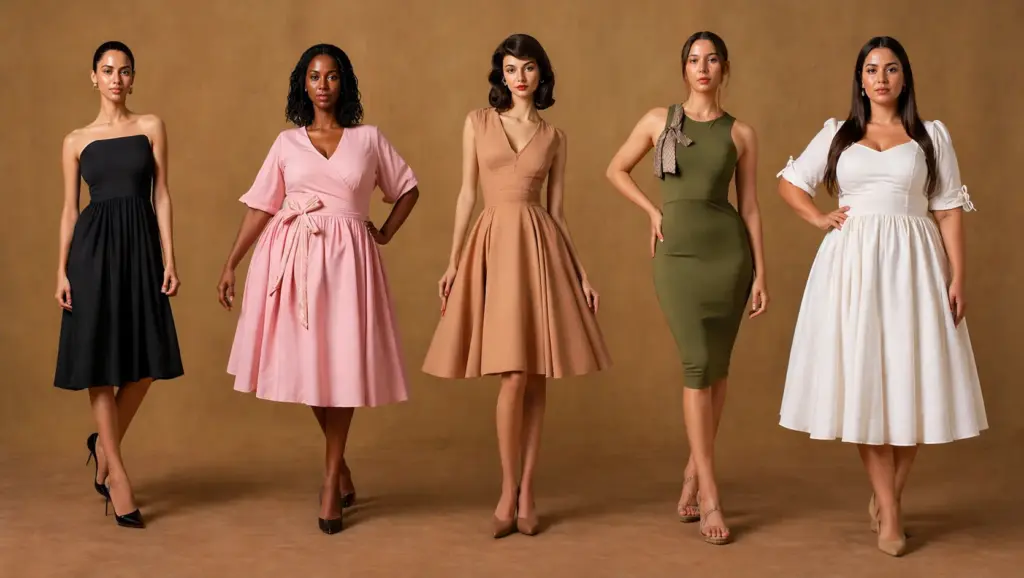 Women of different body types posing