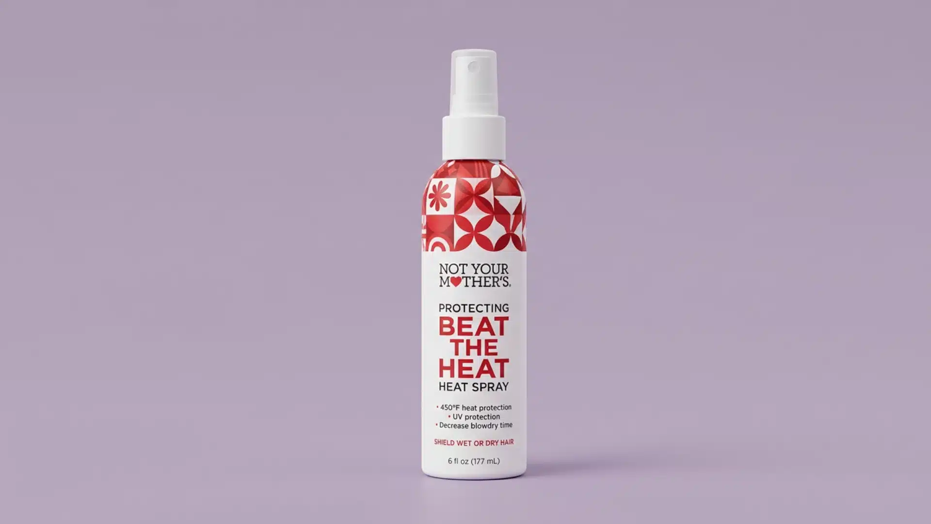 Beat The Heat spray bottle on a soft lavender background with clean studio lighting
