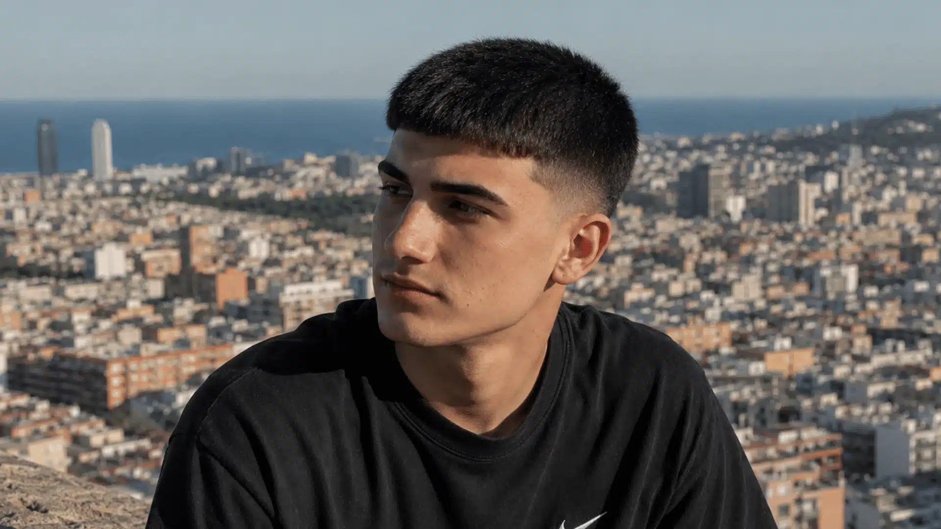 Brush cut hairstyle for thinning hair