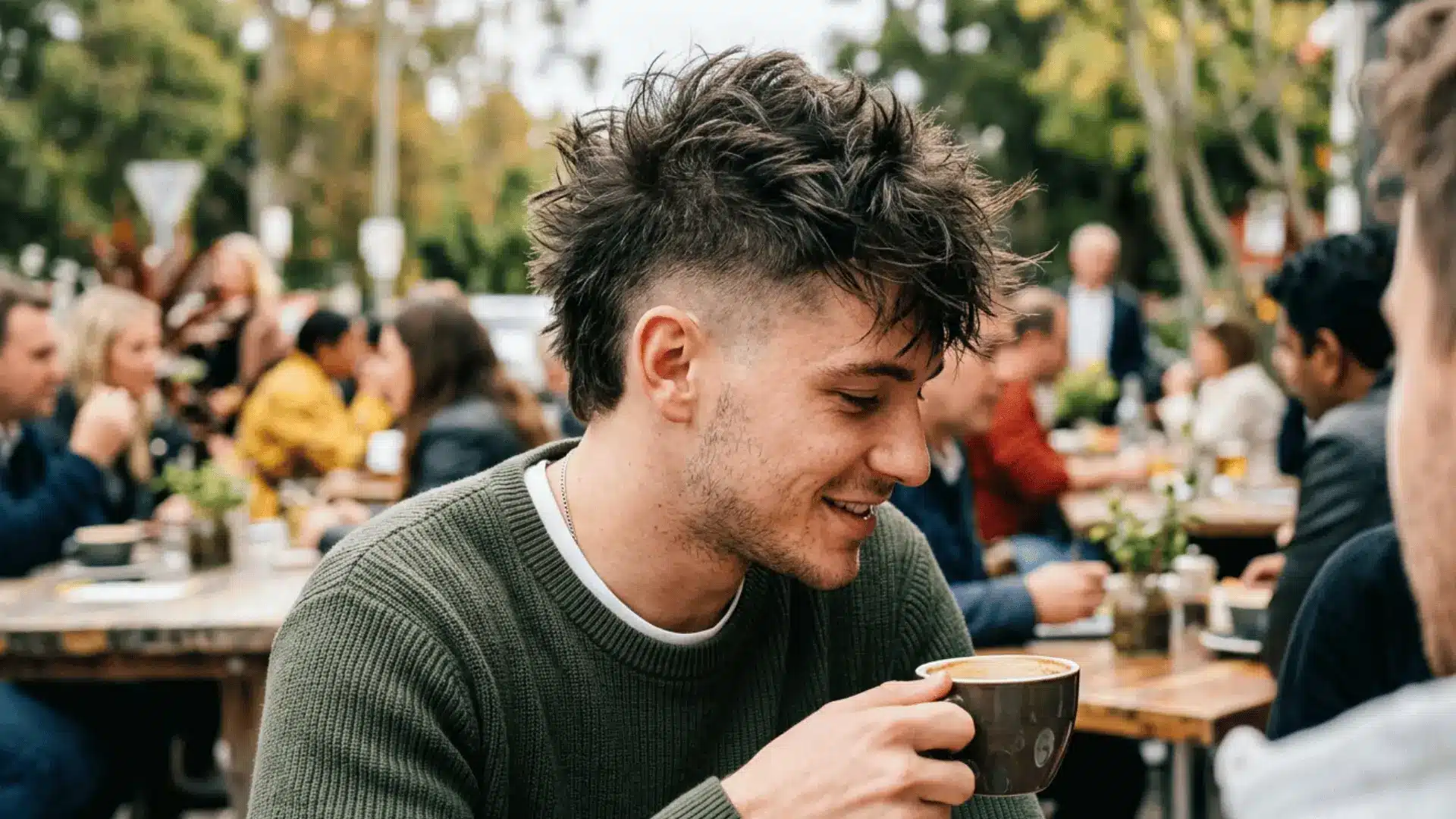 Casual textured modern mohawk hairstyle