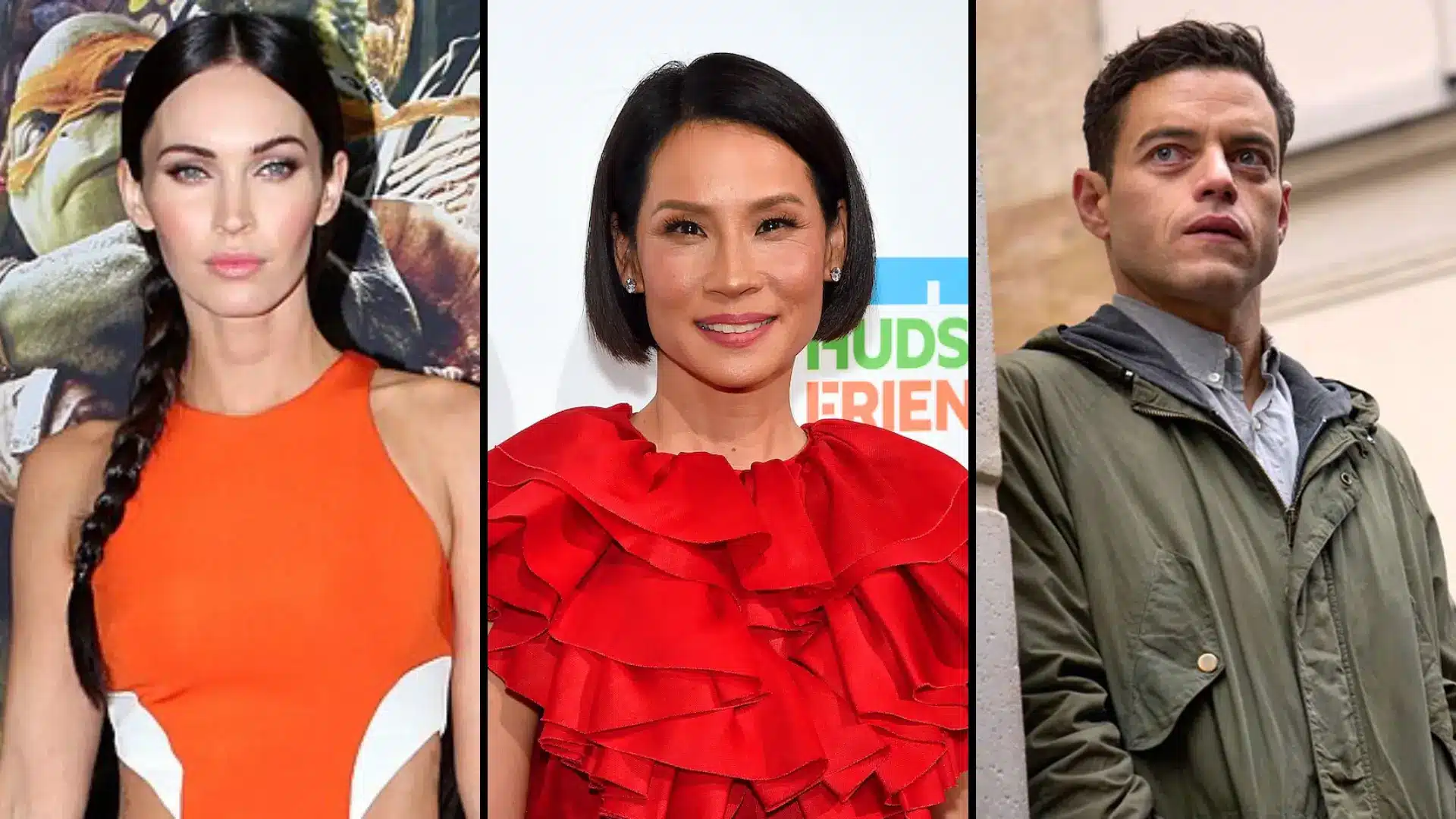 Celebrities in bold red outfits showcasing true winter color palette with high contrast cool tones