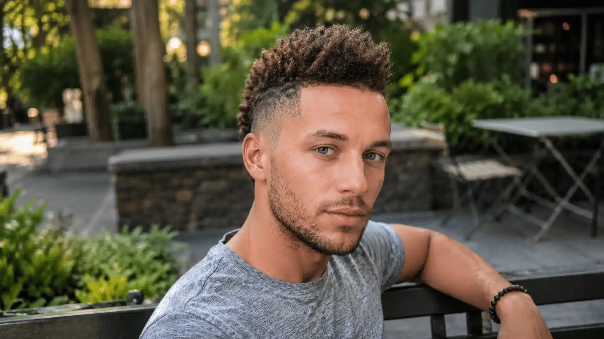 Clean temple fade mohawk hairstyle