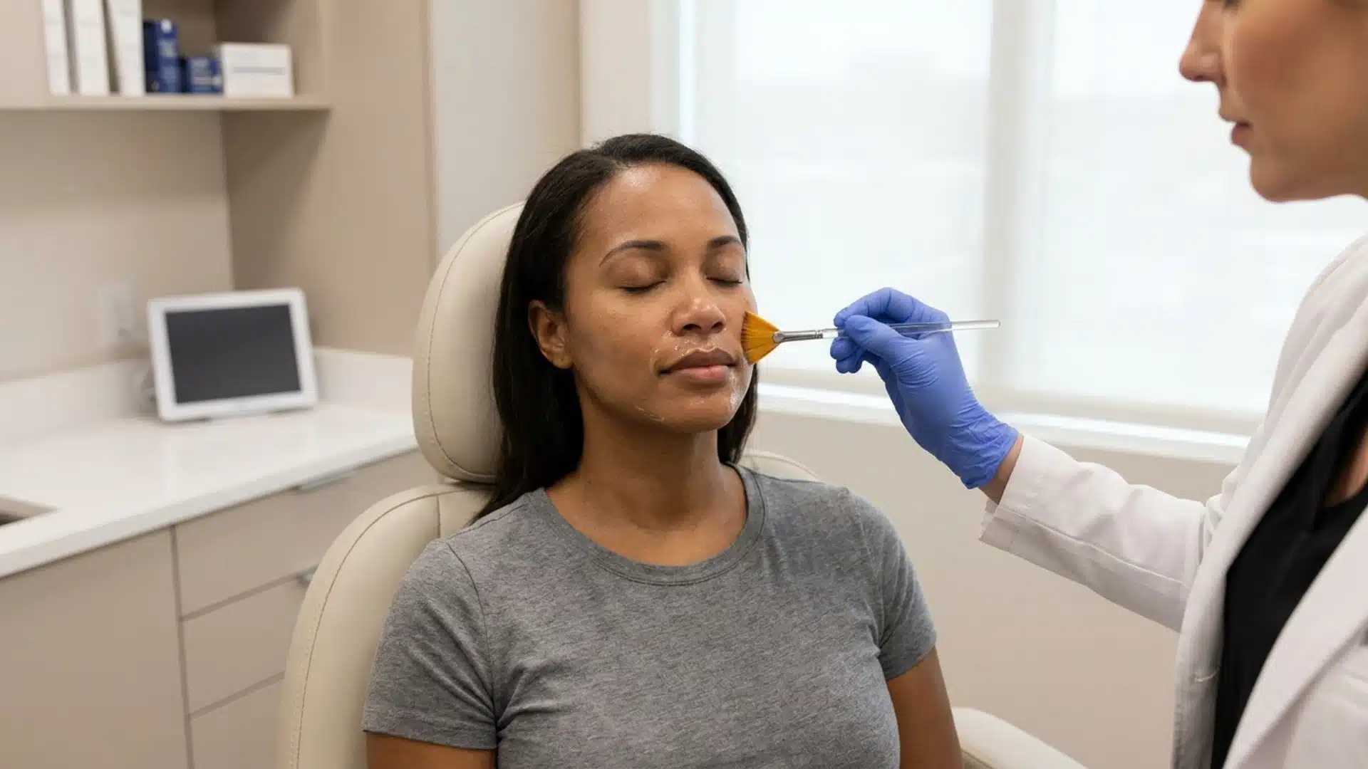 Clinic peel for mouth discoloration