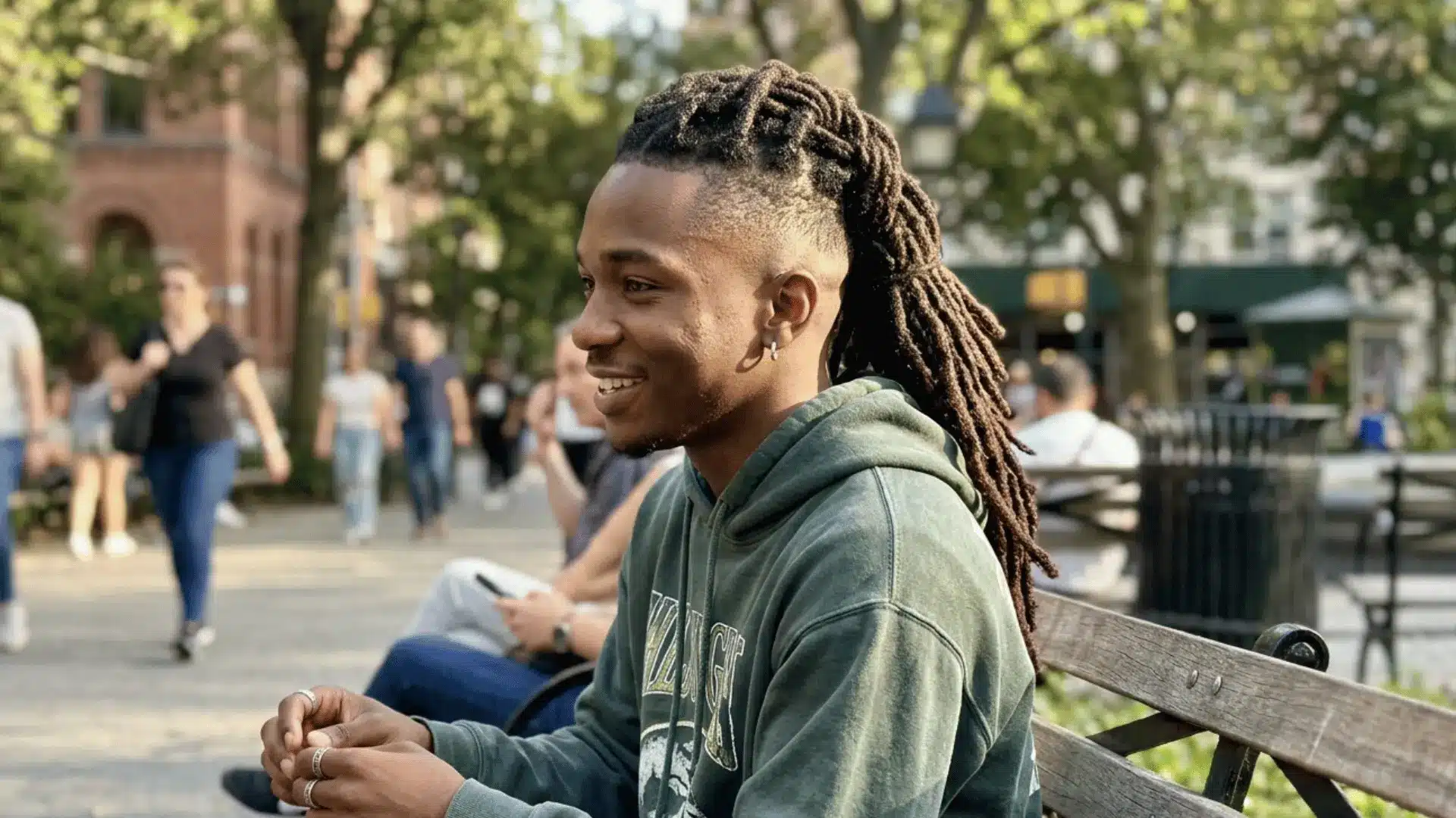 Dreadlock mohawk with textured locs