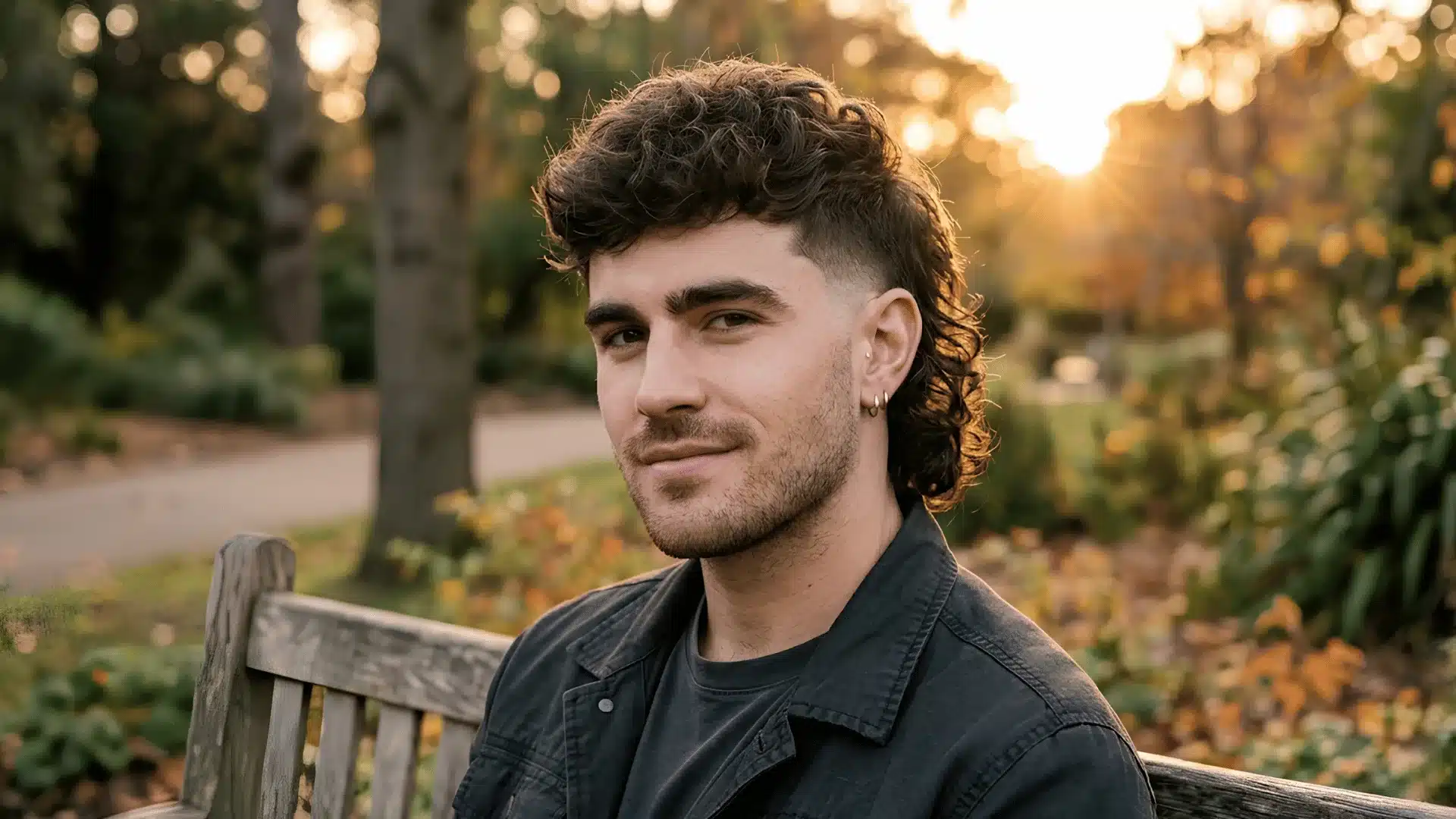 Drop skin fade mullet with curved fade and layered back