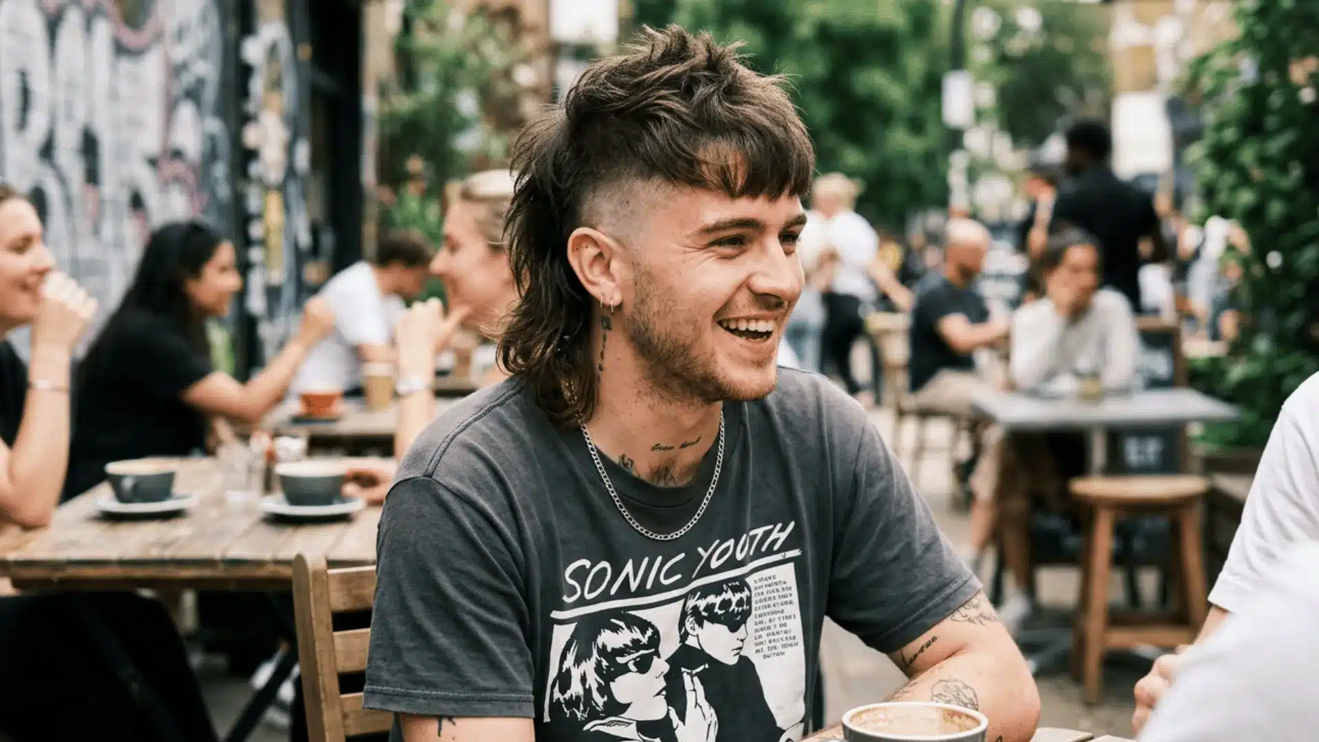 Edgy mohawk mullet hybrid hairstyle