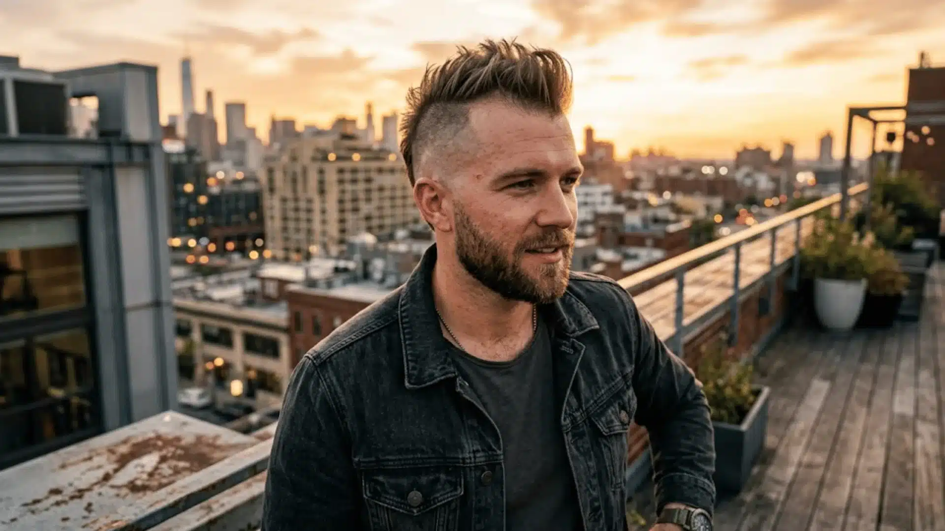 Faux hawk hairstyle with tight sides for thinning hair