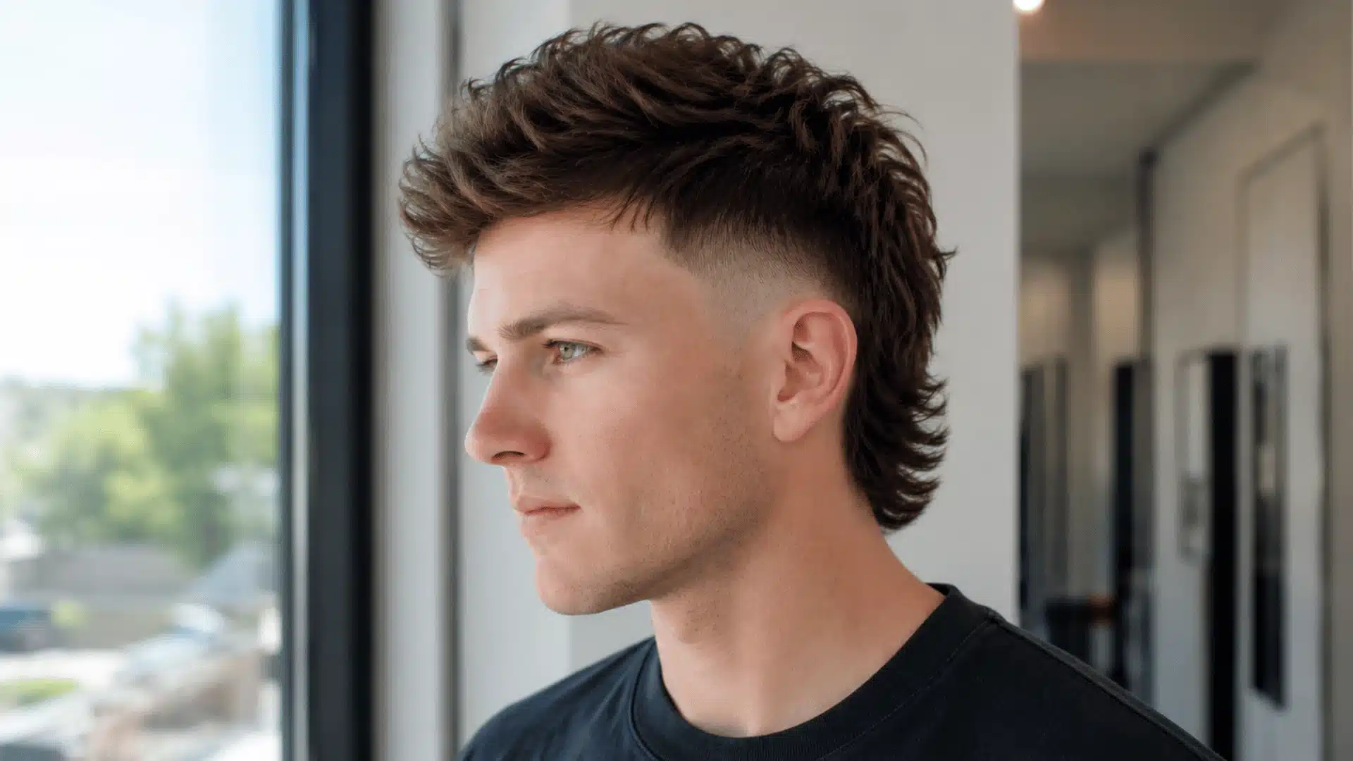Fine hair skin fade mullet with lightweight volume