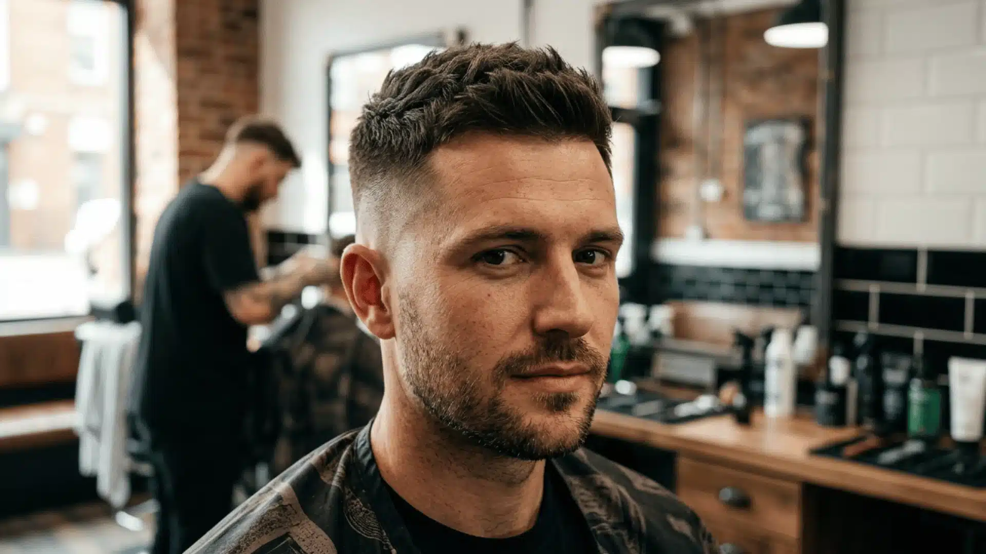 High fade textured top hairstyle for thinning hair