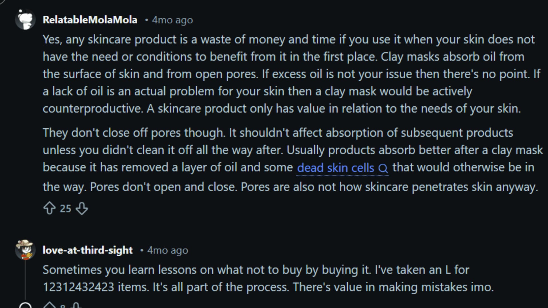Insights from real user in reddit giving there view on clay mask