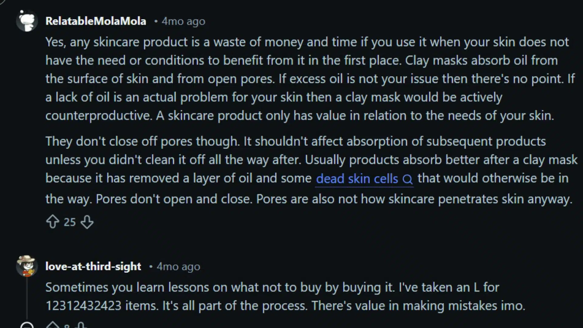 Insights from real user in reddit giving there view on clay mask