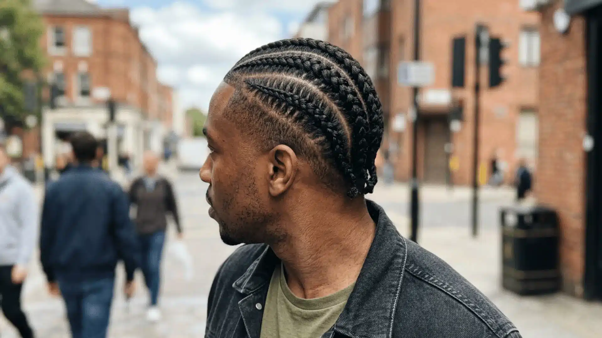 Intricate cornrow mohawk with clean braiding