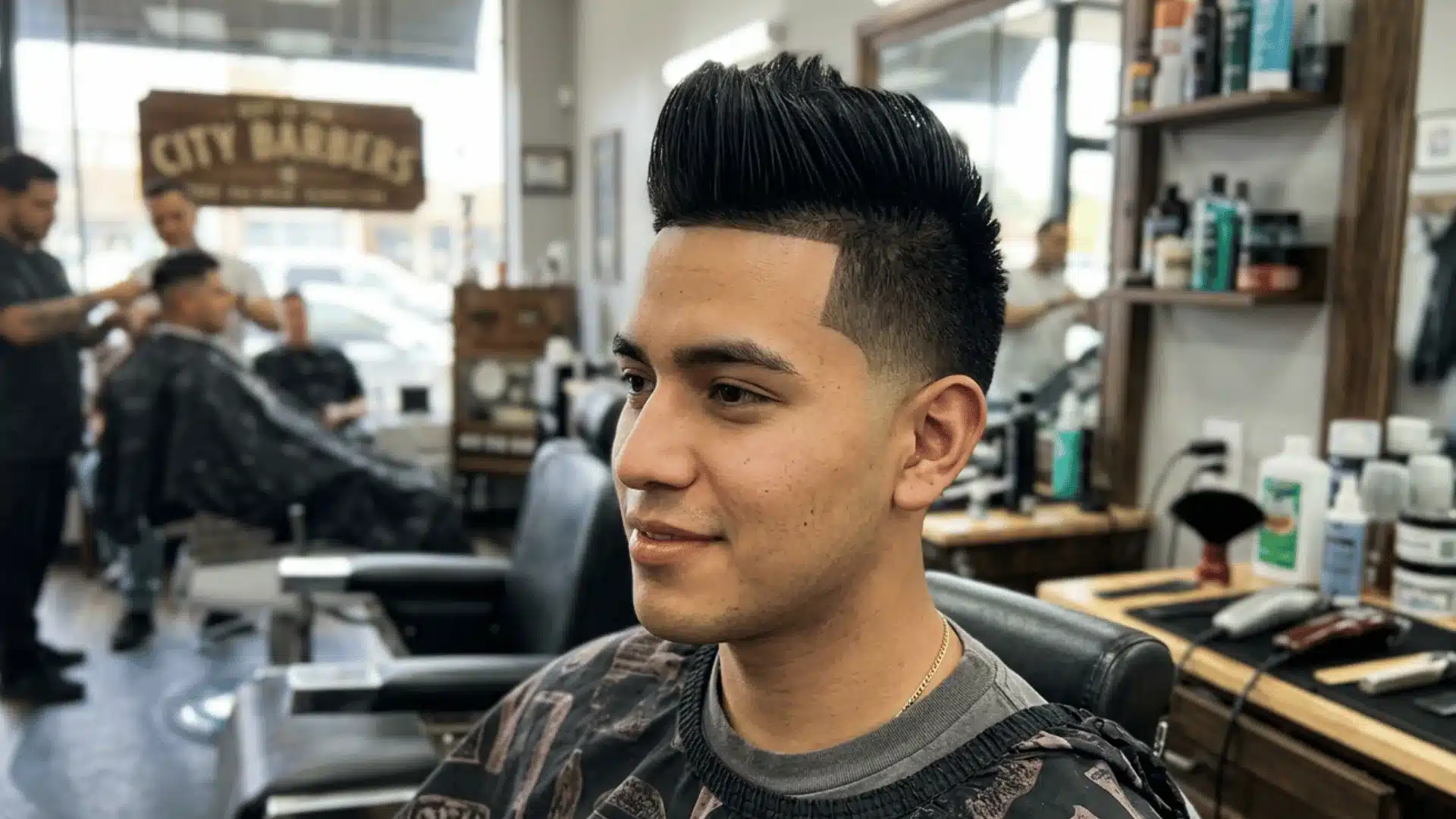 Mohawk with sharp precise line up