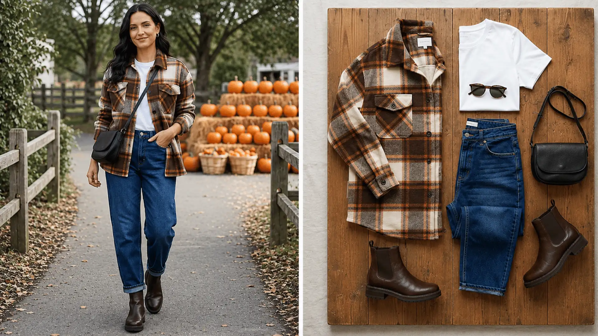 Shacket with barrel leg jeans outfit