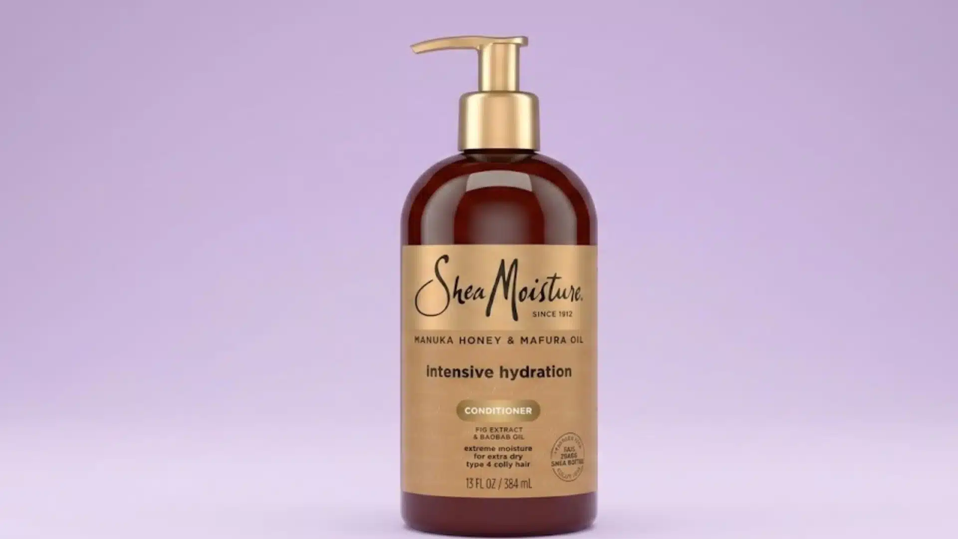 SheaMoisture Manuka Honey & Mafura Oil Intensive Hydration Conditioner bottle for dry and textured hair care products