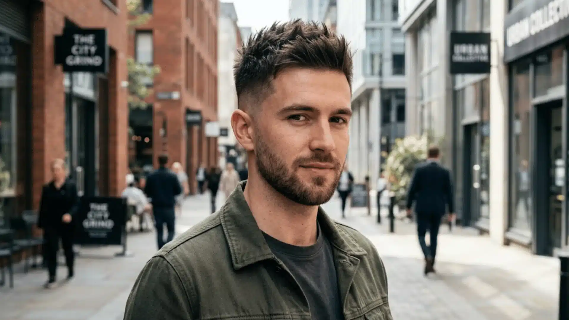 Short spiky fade hairstyle for thinning hair