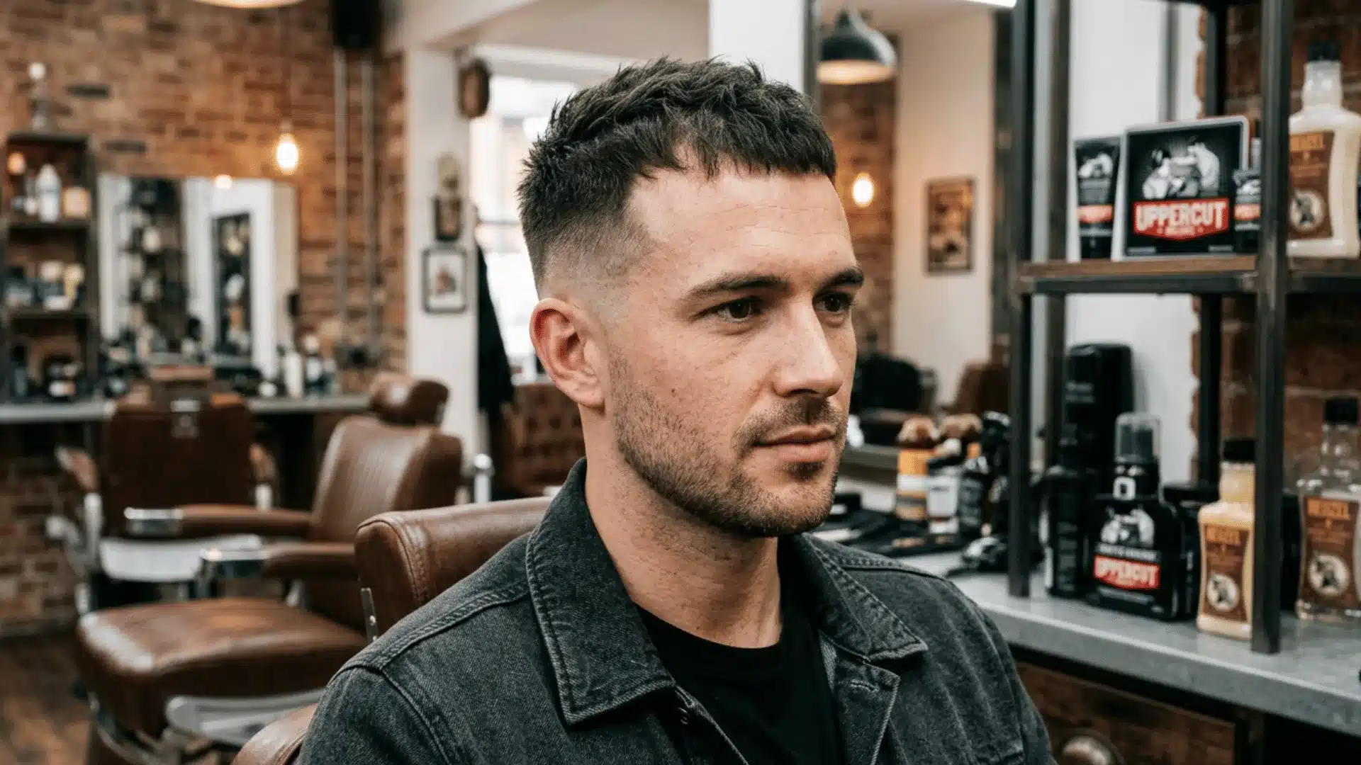 Skin fade with short crop for thinning hair