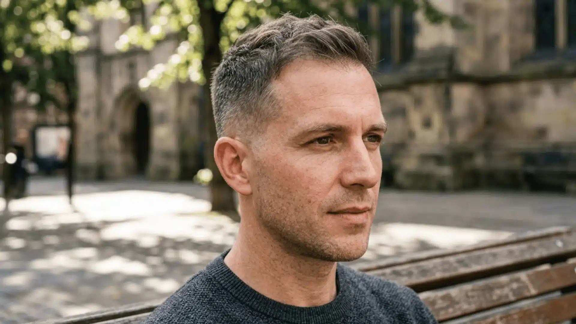 Taper fade hairstyle for men with thinning hair