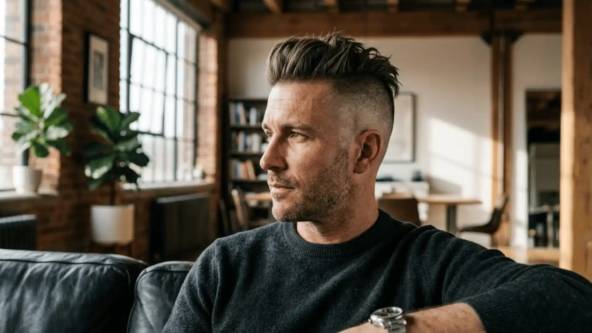 Undercut with textured top for thinning hair