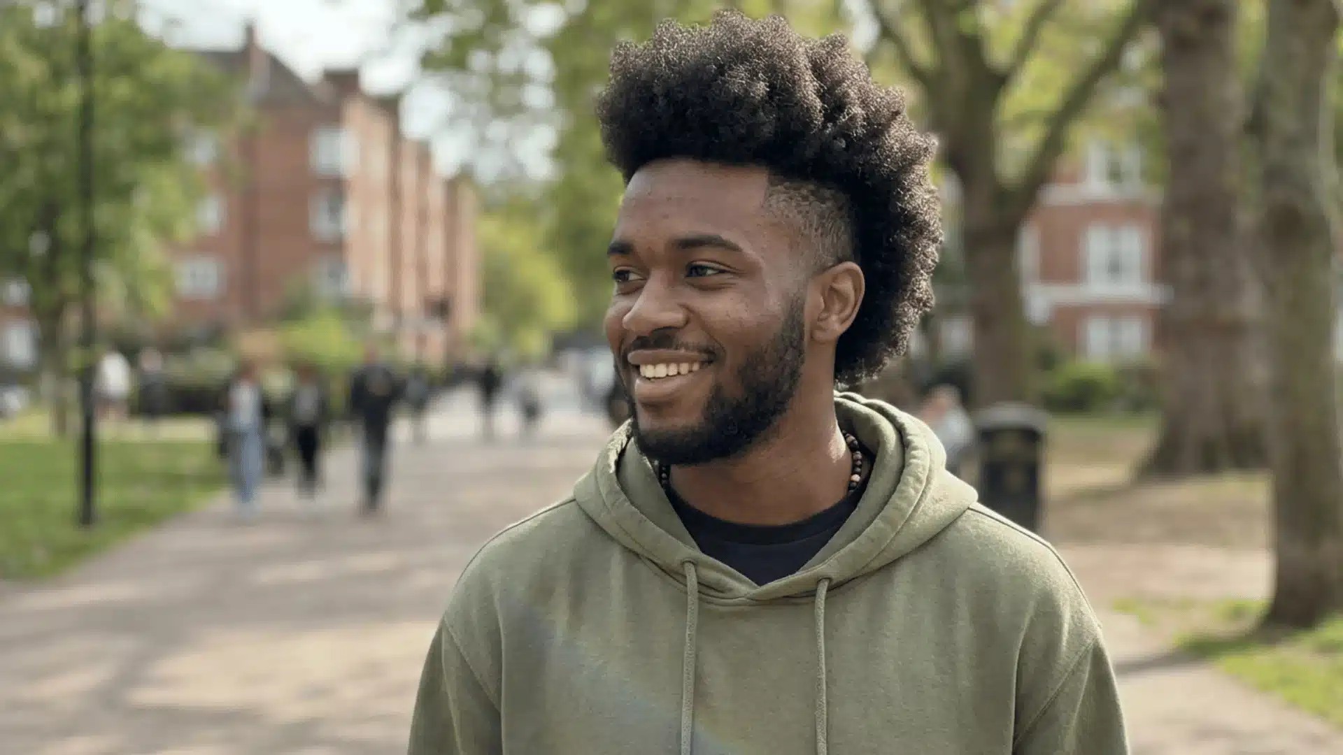 Voluminous natural frohawk hairstyle