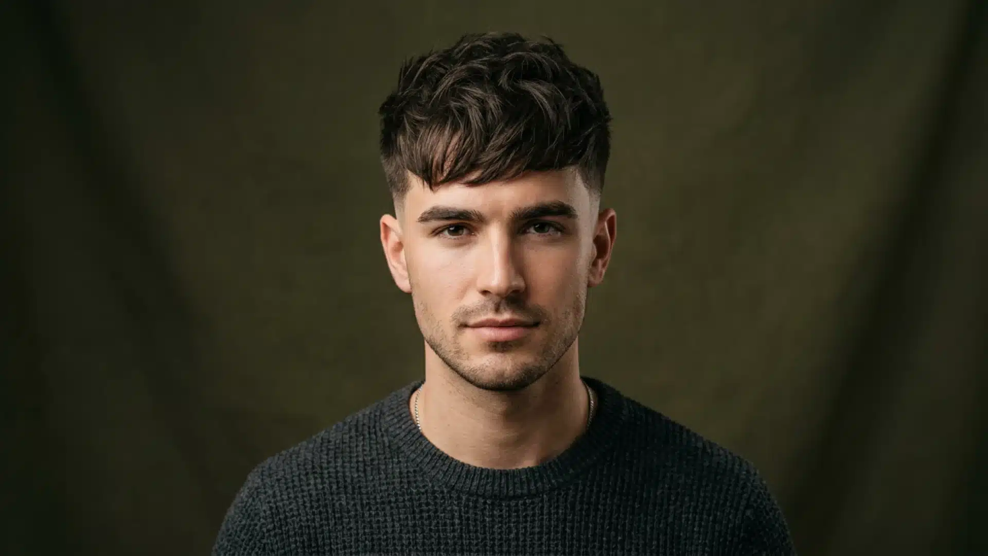 A textured French crop haircut.