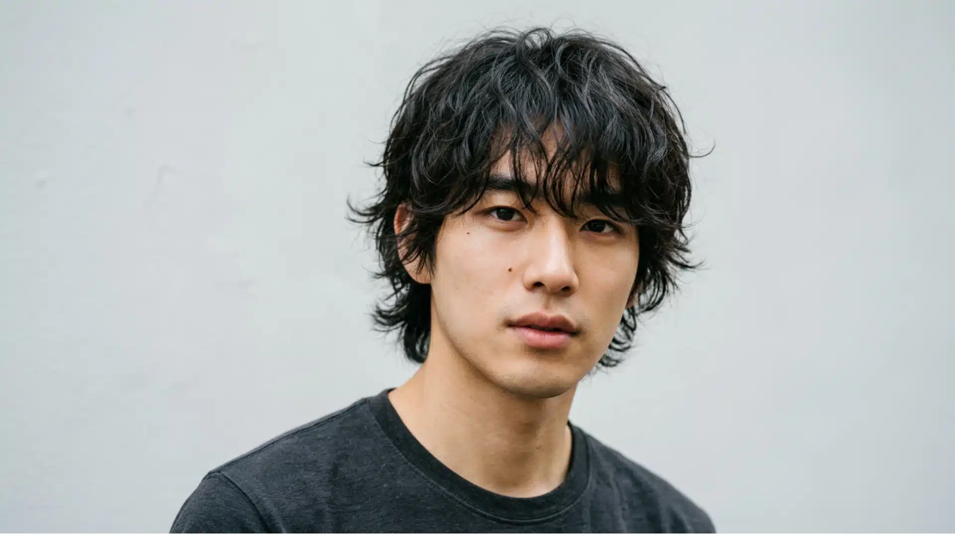Man with shadow perm showing layered curls and fuller dimensional hair texture