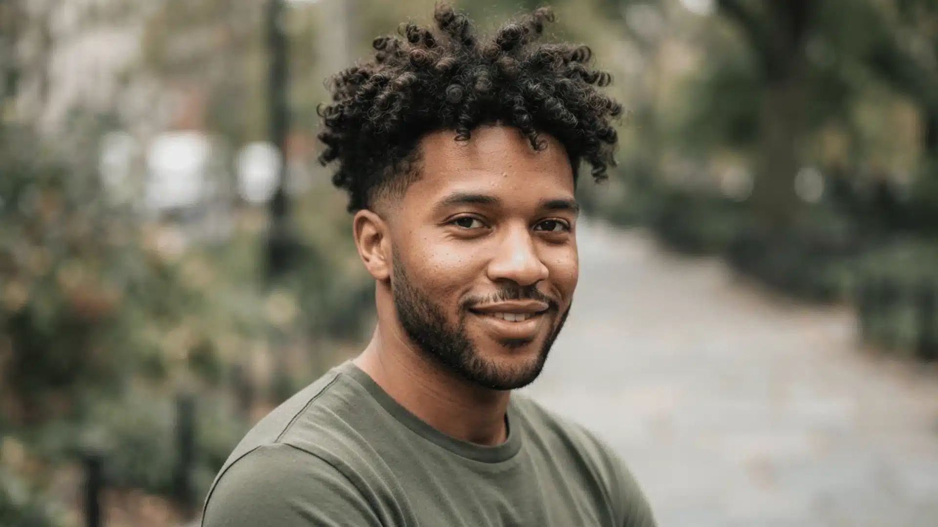 Curly textured crop with natural defined curls