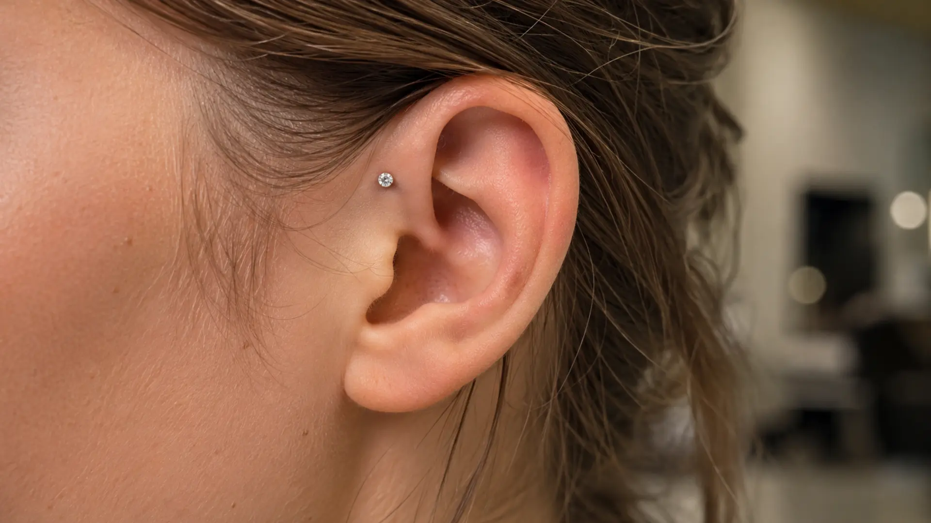 Diamond forward helix ear piercing