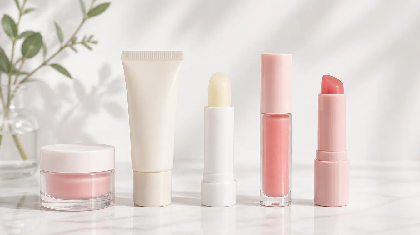 different lip care products including petroleum jelly lip balm lip mask lip oil and medicated treatment for comparison