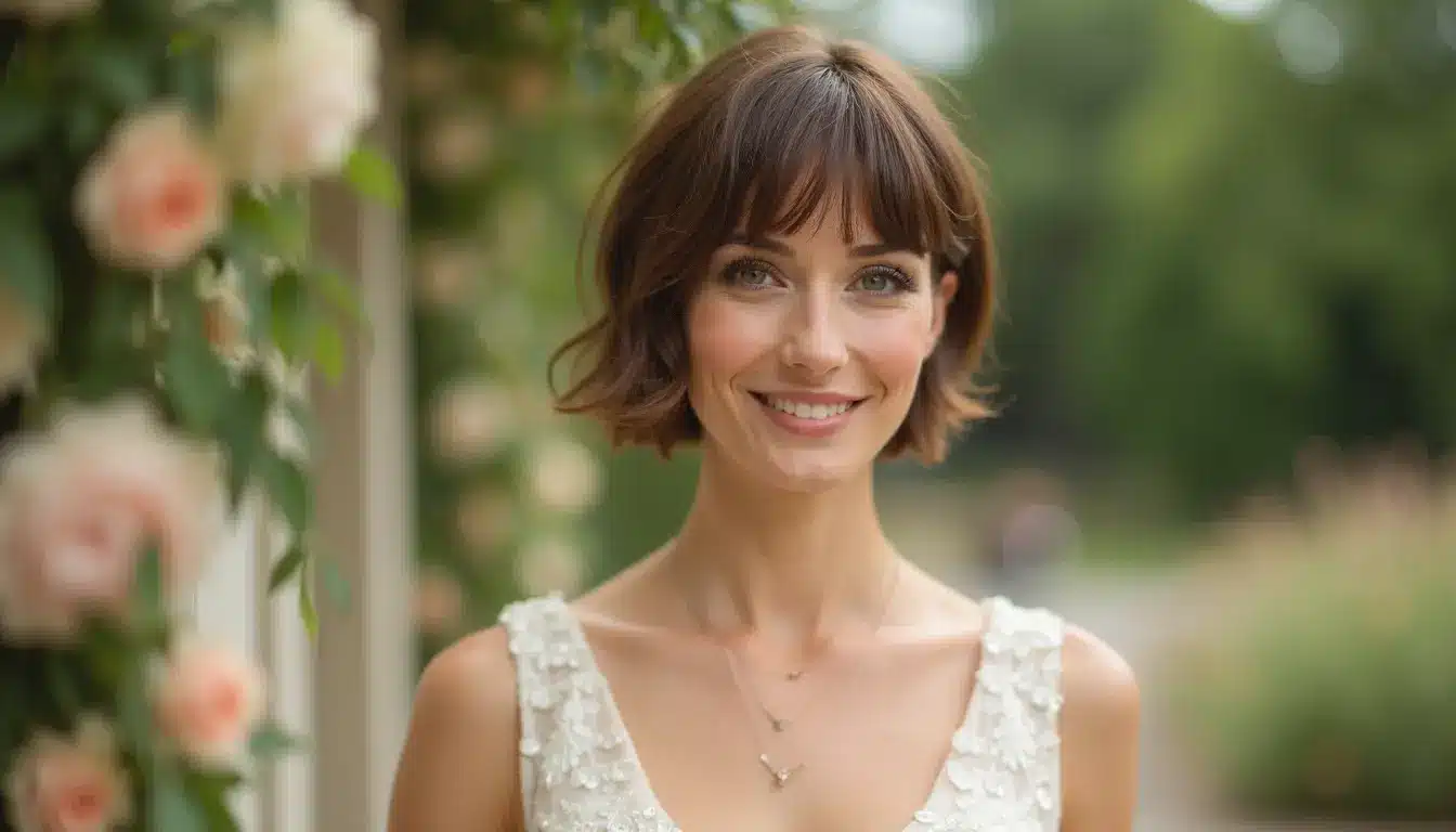 face framing pixie bob haircut with soft front layers for wedding guest hairstyle