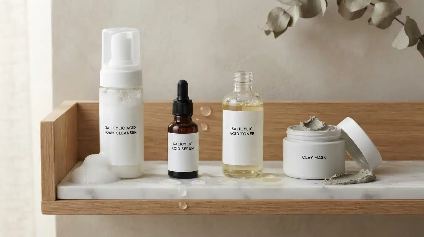 salicylic acid cleanser serum toner and mask product types for blackhead care