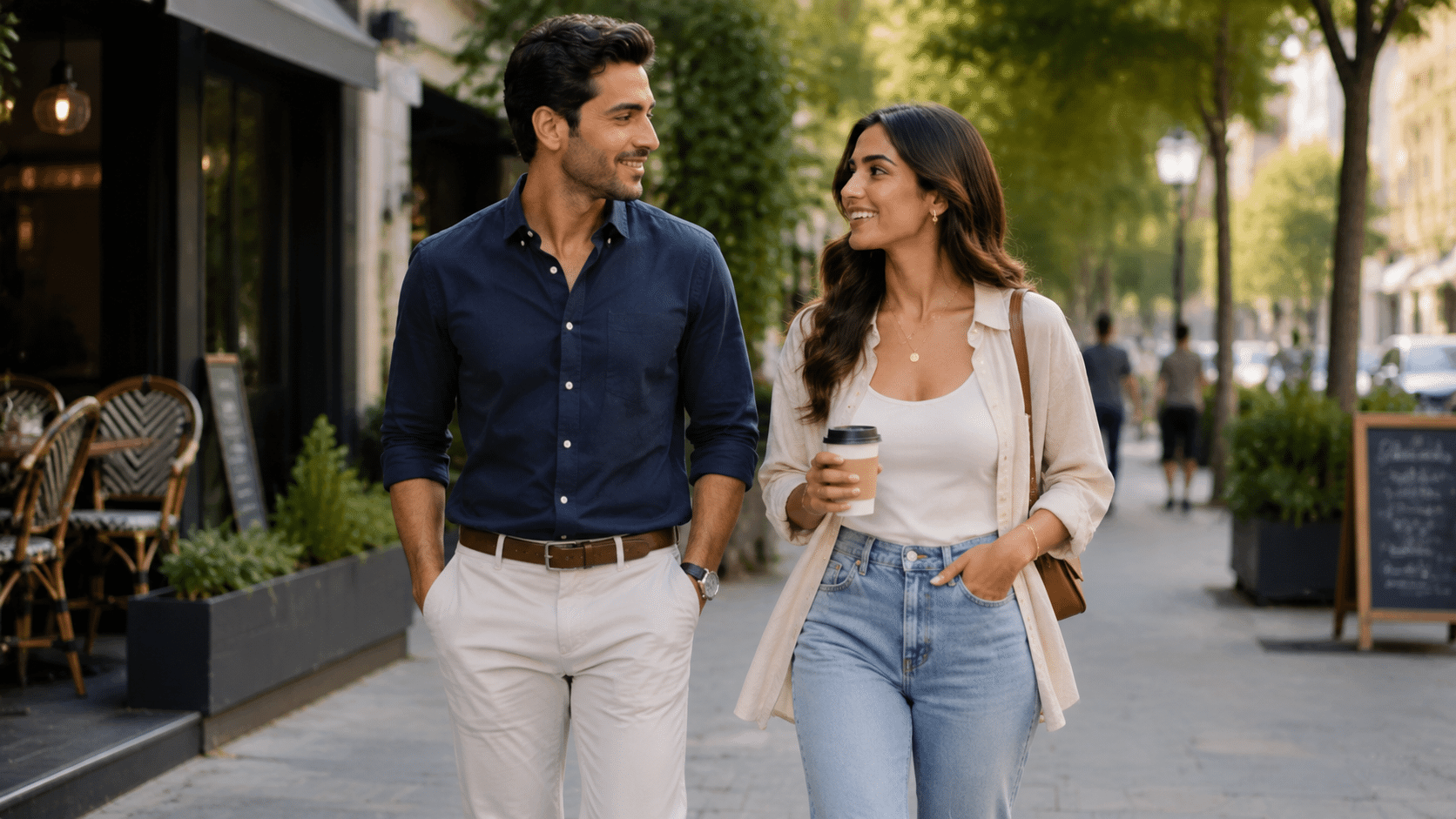 smart casual outfit for everyday social outing with relaxed shirt and trousers