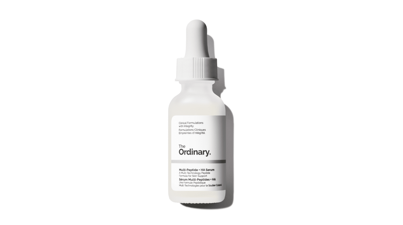 the ordinary multi peptide ha serum bottle on white background