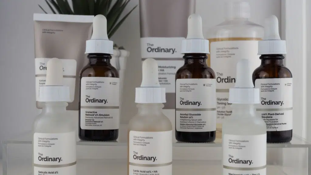 The Ordinary skincare products lined up, showing why shoppers ask is the ordinary a clean brand