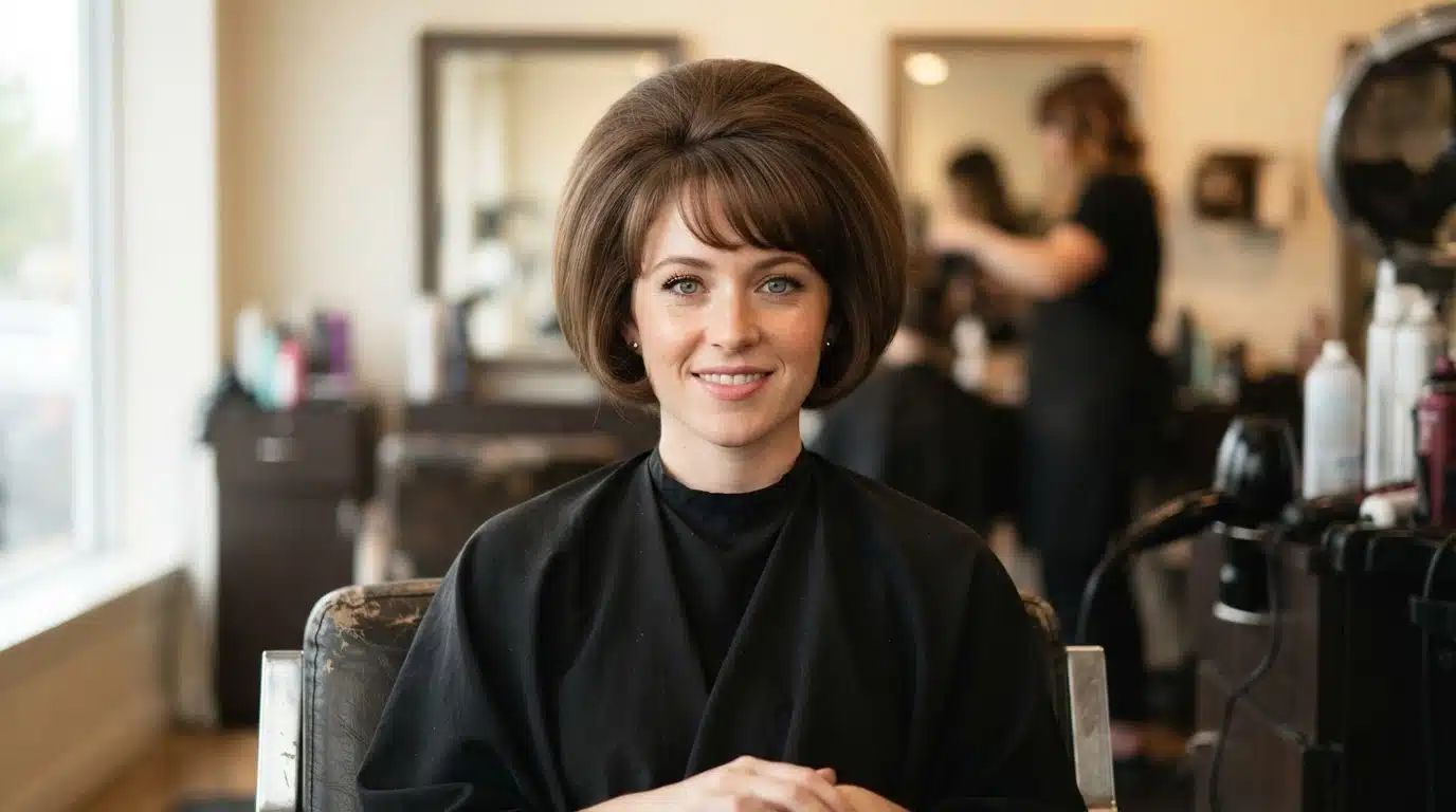 white-american-woman-with-rounded-bouffant-bob-hairstyle